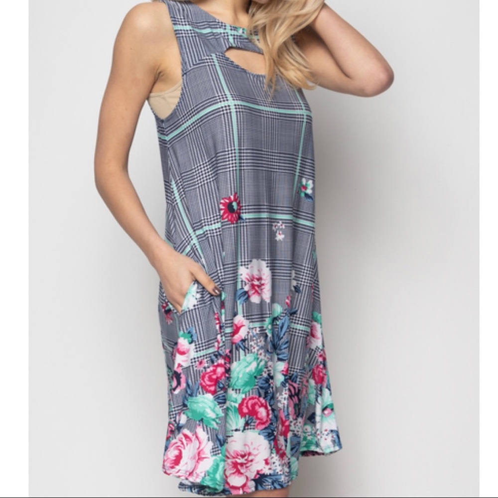 The Charlotte Dress- floral cutout neckline dress - Picture 2 of 9